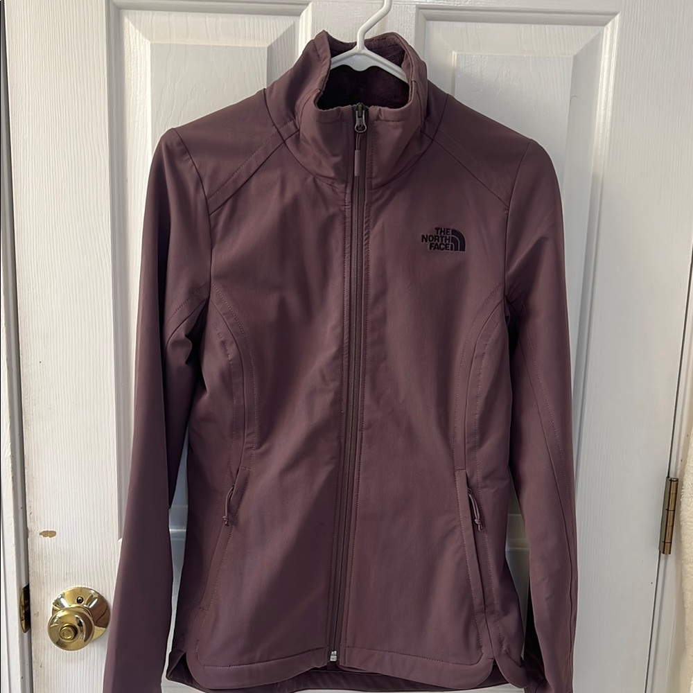 The North Face Purple Jacket with Stand-Up Collar